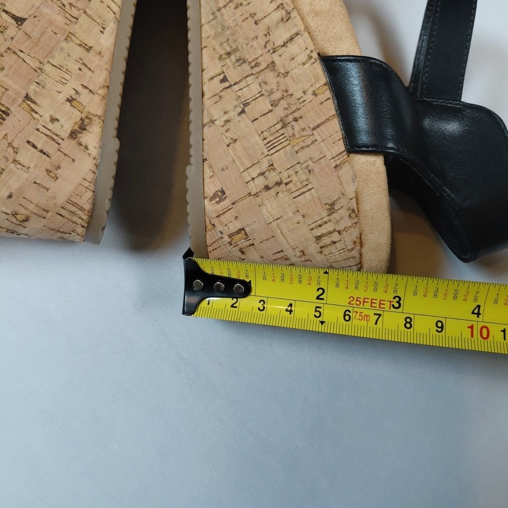 Women's Size 6 Dream Pairs Nini-8 Black Wedge Sandals Shoes Cork - Picture 4 of 15